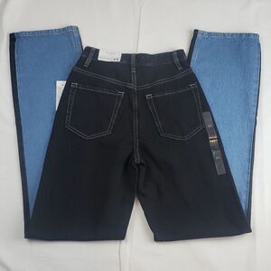 Pacsun Women's 23 Black & Blue Two Tone Paneled Boyfriend Jeans